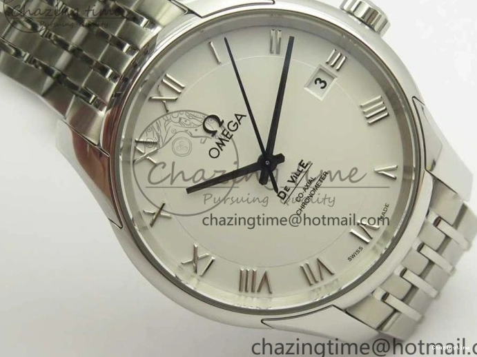 0510 De Ville Hour Vision 41mm SS VSF 1:1 Best Edition White Dial on SS Bracelet A8500 Super Clone Casual 7946